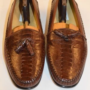 Bachrach Genuine Ostrich Leather Loafers 10.5M